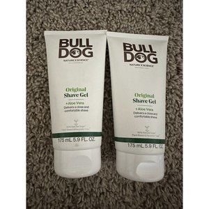 Lot Of 2 Tubes, Bull Dog Original Shave Gel, Natural Skincare for Men 5.9oz